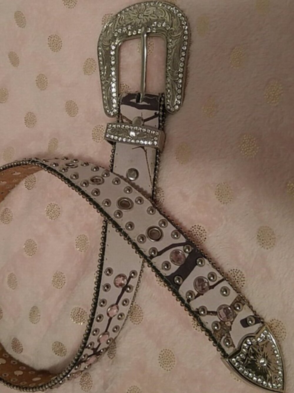 Nocona SZ 22 XS Light Pink Mossy Oak Camo Leather Western Vintage Belt